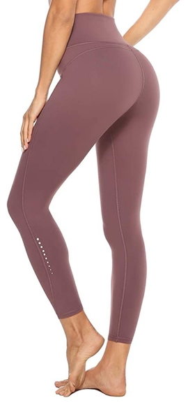 Mauve High Waisted Exercise Leggings Pockets! - Picture 4 of 7